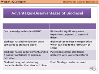 Week # 15, Lecture # 1 Renewable Energy Resources
 