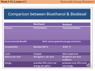 Week # 15, Lecture # 1 Renewable Energy Resources
 