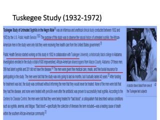 Tuskegee Study (1932-1972)
 