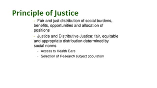 Justice In Bioethics Principles and need of Bioethics along with case studies | PPTX