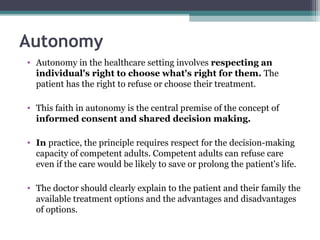 MEDICAL BIOETHICS FOR MBBS Students.The four pillars of bioethics ...