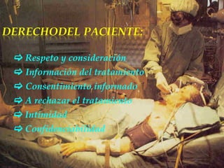      Respeto y consideración      Información del tratamiento      Consentimiento informado      A rechazar el tratamiento      Intimidad      Confidencia bi lidad 
