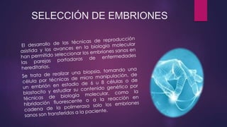 SELECCIÓN DE EMBRIONES
 
