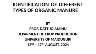 Identification of different types of organic manures | PPTX