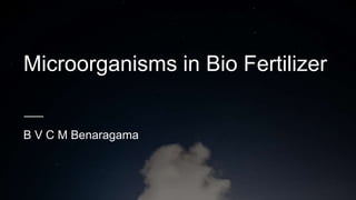 Microorganisms in Bio Fertilizer
B V C M Benaragama
 
