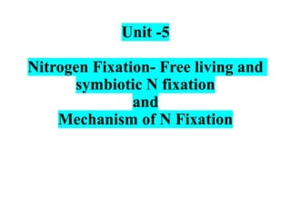 Biofertilizers-unit 5to 6.pdf NITROGEN FIXATION FREE LIVING AND ...