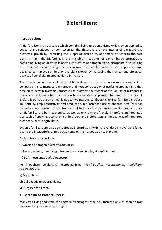 Biofertilizers Its Types Biofertilizers Its Types