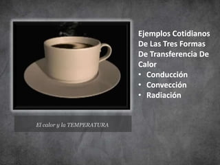 CLASIFICACION DE TRANSFERENCIA DE CALORRADIACION Es la energía electrónica que se propaga a través del espacio vacío a la velocidad de la luz :3×108 𝑚𝑠Formas de radiación:LUZINFRAROJAULTRAVIOLETA 