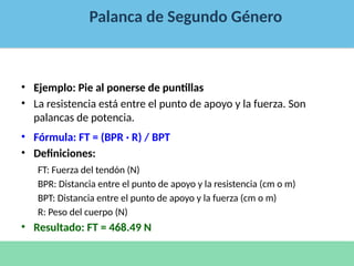 Biofisica Palancas ejercicios guías para resolver | PPTX