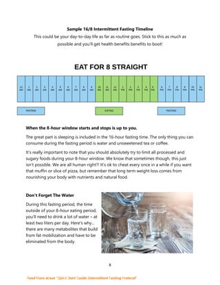 8
Sample 16/8 Intermittent Fasting Timeline
This could be your day-to-day life as far as routine goes. Stick to this as mu...
