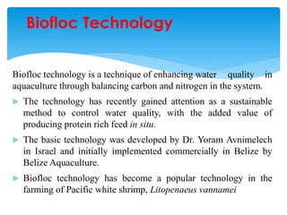 Biofloc Technology in aquaculture | PDF