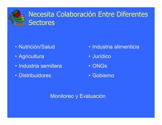 La biofortificacion: una alianza estratégica entre agricultura y nutrición para abordar la inseguridad alimentaria y las definiciones nutricionales