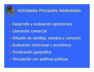 La biofortificacion: una alianza estratégica entre agricultura y nutrición para abordar la inseguridad alimentaria y las definiciones nutricionales