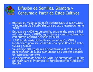 La biofortificacion: una alianza estratégica entre agricultura y nutrición para abordar la inseguridad alimentaria y las definiciones nutricionales