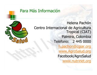 La biofortificacion: una alianza estratégica entre agricultura y nutrición para abordar la inseguridad alimentaria y las definiciones nutricionales