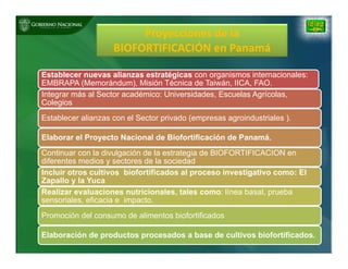 Biofortificación: Experiencia de Panamá