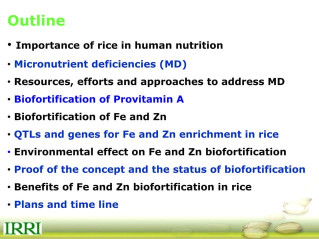 Biofortification of rice - swamy | PPT