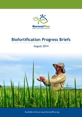 Biofortification Progress Briefs 
August 2014 
Available online at www.HarvestPlus.org 
PHOTO BY N. PALMER (CIAT) 
 