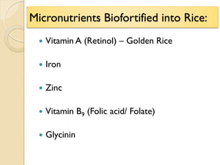 Biofortification of rice | PDF