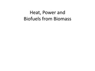 Heat, Power and
Biofuels from Biomass
 