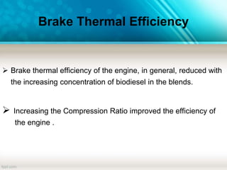 Performance Analysis of Bio-gas Diesel Dual Fuel Engine | PPTX