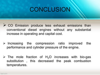 Performance Analysis of Bio-gas Diesel Dual Fuel Engine | PPTX