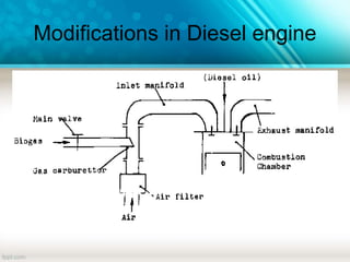 Performance Analysis of Bio-gas Diesel Dual Fuel Engine | PPTX