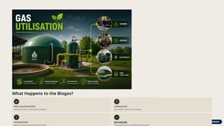 What Happens to the Biogas?
Electricity Generation
Power generators reduce electricity bills
Cooking Fuel
Alternative to LPG & gas cylinders
Heating Sheds
Maintain optimal temperatures for birds
Bio-CNG/CBG
Processed biogas as vehicle fuel alternative
 