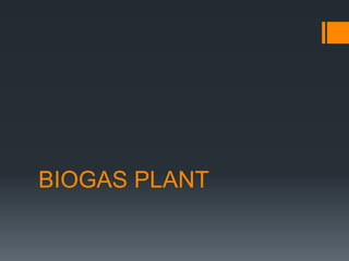 BIOGAS PLANT
 