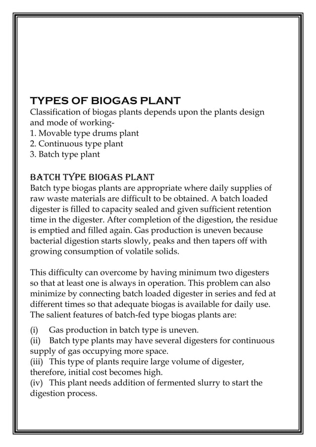 Biogas plant project | PDF