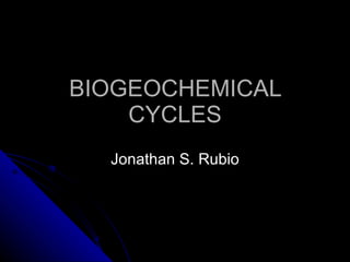 BIOGEOCHEMICAL CYCLES Jonathan S. Rubio 