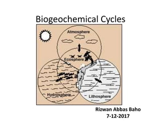 Biogeochemical Cycles
Rizwan Abbas Baho
7-12-2017
 