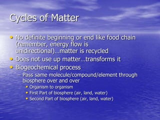 Biogeochemical cycles and conservation ecology 2010 edition | PPTX