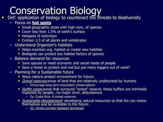 Biogeochemical cycles and conservation ecology 2010 edition | PPTX