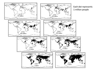 •   Each dot represents
    1 million people
 