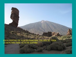 EN EL CENTRO SE ALZA ELPRINCIPAL VOLCÁN, EL TEIDE LA MONTAÑA MÁS  ALTA DE ESPAÑA 