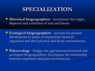 Biogeo lec 1 the science of biogeography | PPT