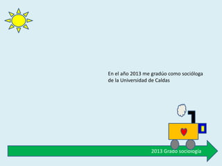 2013 Grado sociología
En el año 2013 me gradúo como socióloga
de la Universidad de Caldas
 