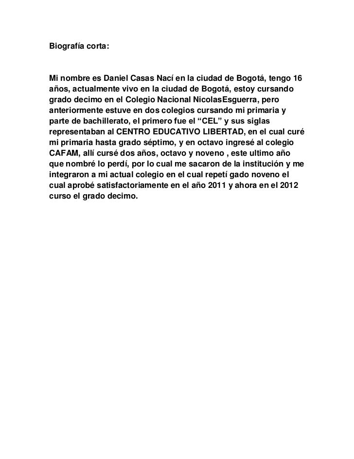 Biografía corta