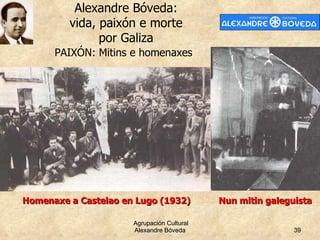 PAIXÓN: Mitins e homenaxes Homenaxe a Castelao en Lugo (1932) Nun mitin galeguista 