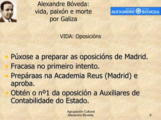 <ul><li>Púxose a preparar as oposicións de Madrid. </li></ul><ul><li>Fracasa no primeiro intento. </li></ul><ul><li>Prepár...