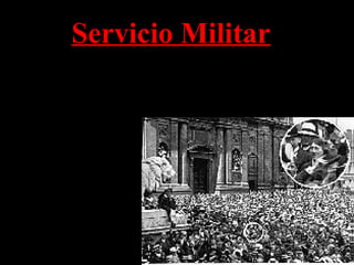 Servicio Militar
Adolfo salió de Austria a la edad de 24 para evitar el servicio
militar obligatorio que se exige a todos los hombres.
Pero él se inscribió para
el servicio militar en el
inicio de la Primera
guerra Mundial. Se unió
a una unidad del Ejército
bávaro alemán. Esta es
una foto de Hitler
escuchando un discurso
de alistamiento.
 