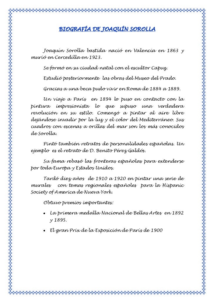 Biografía de joaquin sorolla,niños