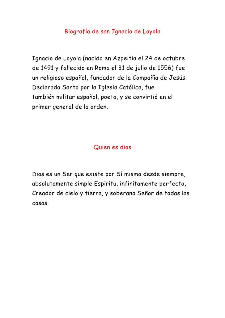 Biografía de san ignacio de loyola