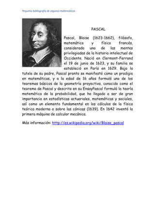 Biografía+matemáticos | PDF