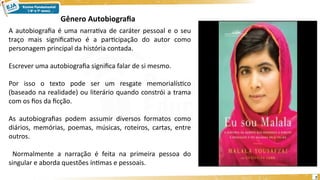 biografia.pdf gênero textual e autobiografia | PDF