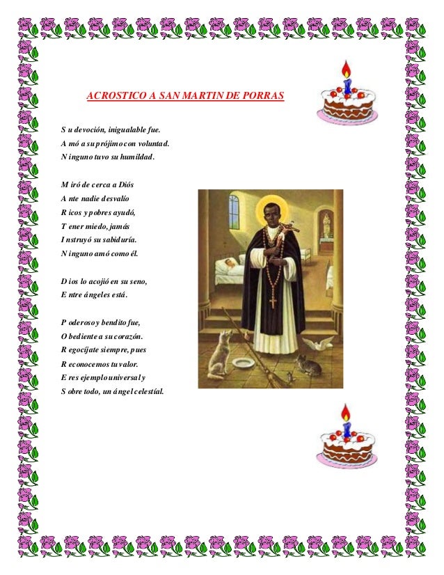 Acrostico De San Martin De Porres | biografia de fray martin de porres Acrostico De San Martin De Porres | biografia de fray martin de porres