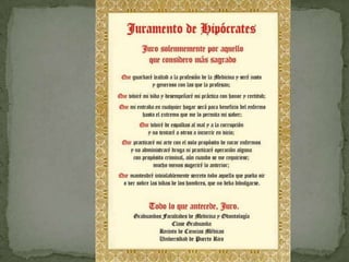 Por utilizar una medicina mas técnica y científica es que se le considera el padre de la medicina occidentalUna serie de útiles quirúrgicos de la antigua Grecia. A la izquierda hay un trépano y a la derecha un conjunto de escalpelos. La medicina hipocrática hacía un buen uso de estas herramientas.
