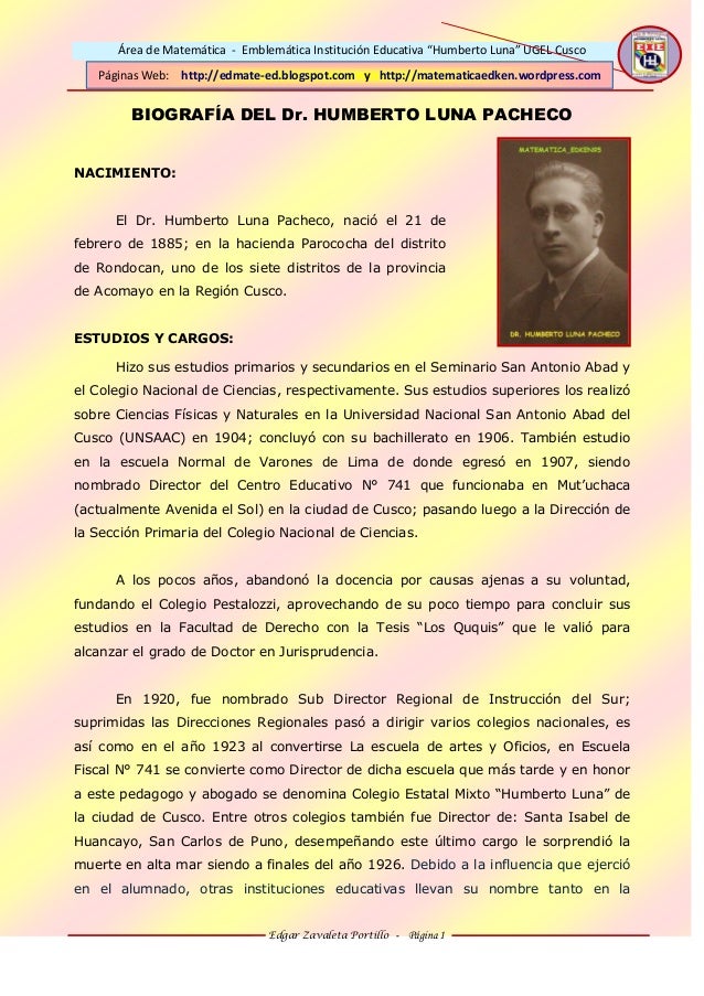 Biografia de Humberto Luna Pacheco