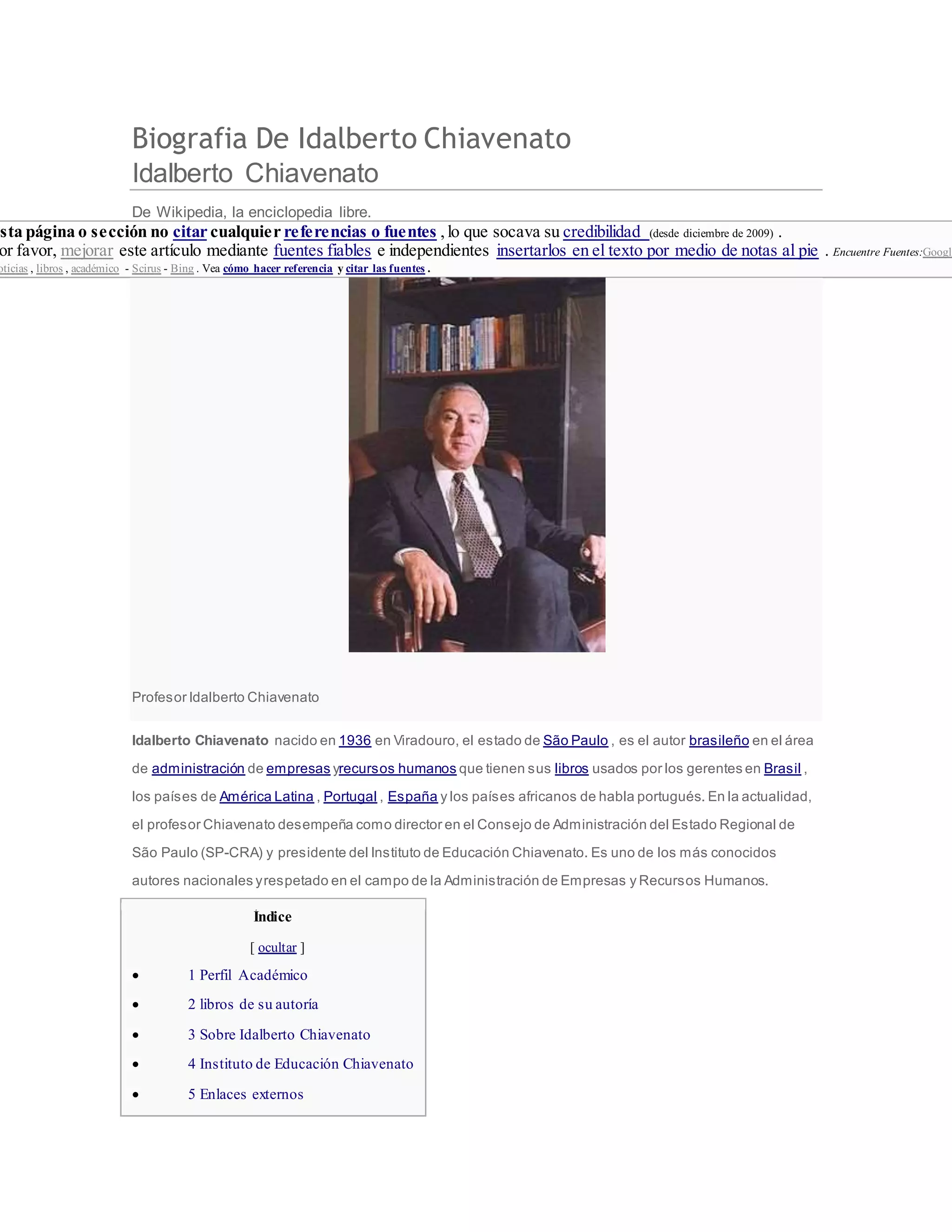 Biografia De Idalberto Chiavenato Pdf